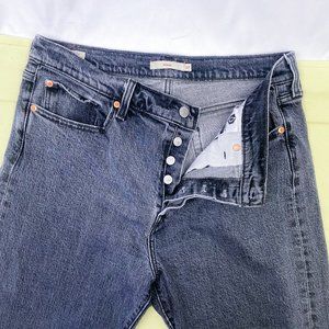 LEVIs Women's Wedgie Jeans Premium Denim Vintage Style Black Plus Size 32